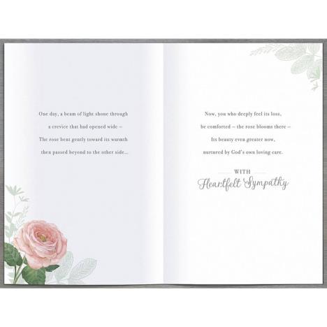 With Sympathy Pink Rose Card Extra Image 1